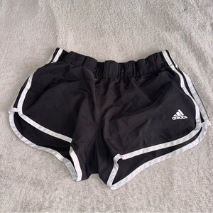 adidas Black Athletic Shorts with White Trim